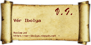 Vér Ibolya névjegykártya
